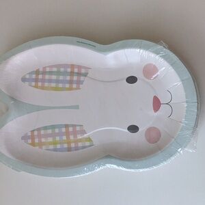 Easter Bunny Figural Disposable Tableware Paper Plates 20 Ct New In Package